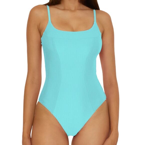 Becca by Rebecca Virtue Monte Carlo Ribbed one piece swimsuit size Large L - Picture 1 of 7